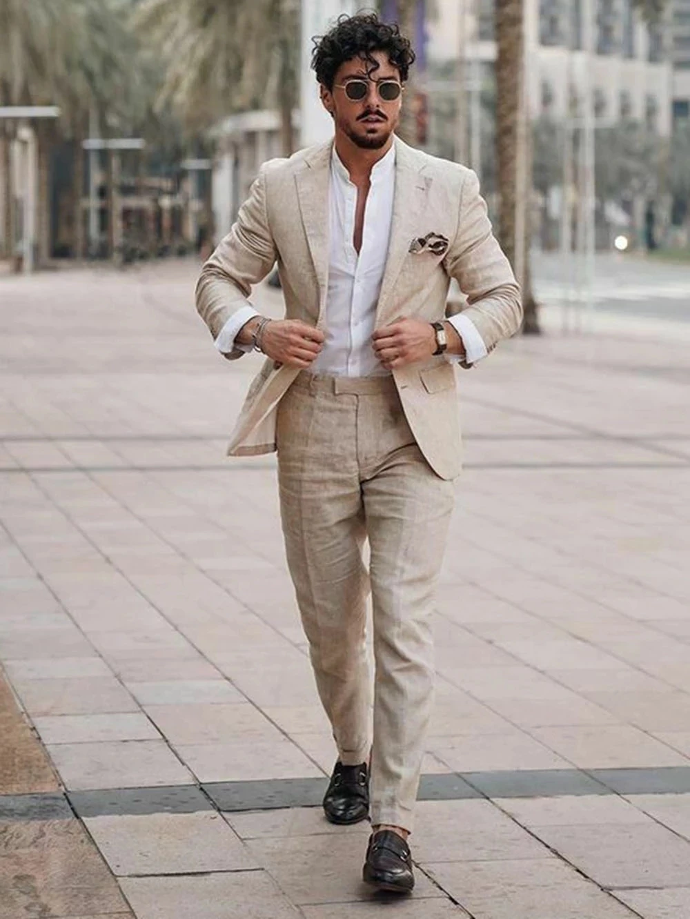 Men Linen Formal Wear - Yazlık Plaj İş Kıyafetleri Keten Erkek