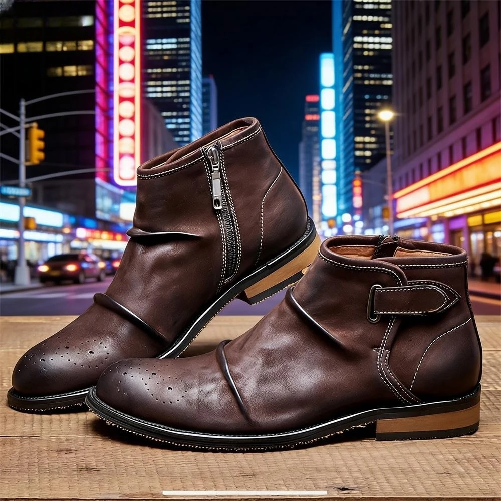 Erkek Brogue Burunlu Bilek Bot - Formal Men Daily Wear Footwear incelemesi ve fiyatı