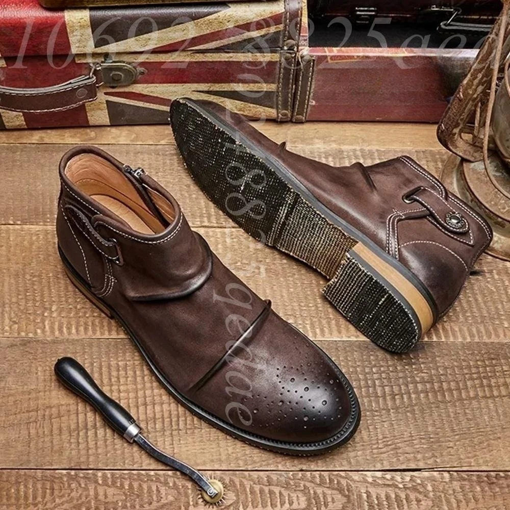 Erkek Brogue Burunlu Bilek Bot - Formal Men Daily Wear Footwear incelemesi ve fiyatı