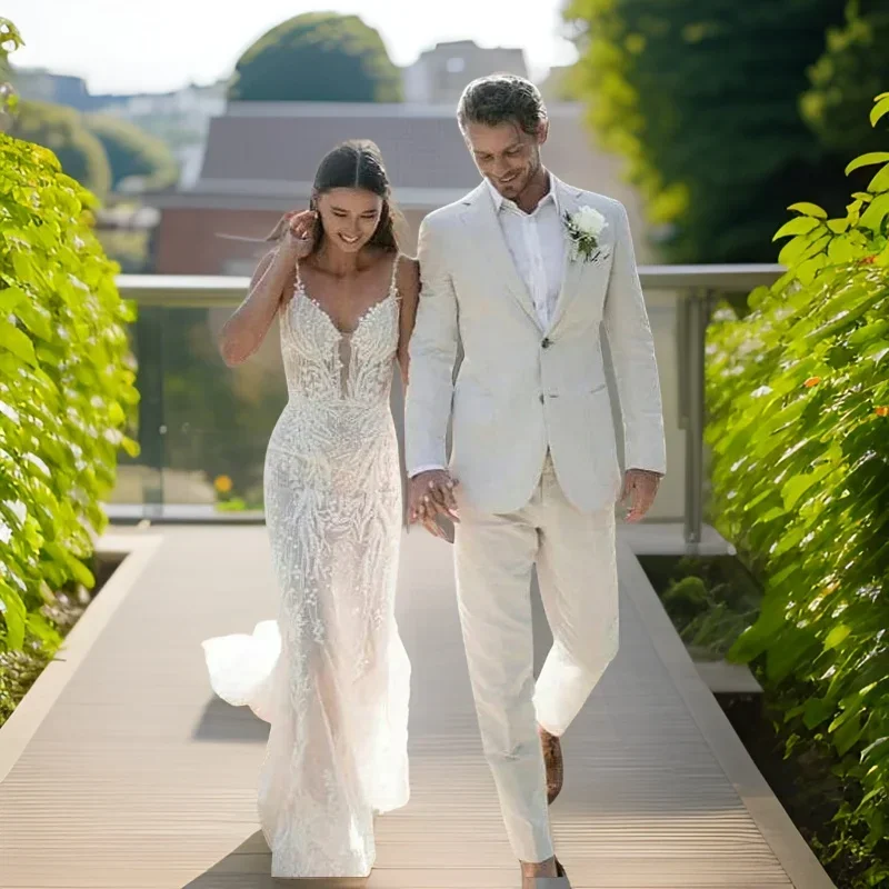 Keten Düğün Smokin Erkekler Iç - Men Linen Formal Wear incelemesi ve fiyatı