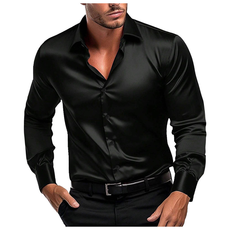 Erkek Parlak Saten Uzun Kollu  - Mens Formal Look incelemesi ve fiyatı