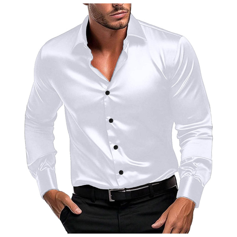 Erkek Parlak Saten Uzun Kollu  - Mens Formal Look incelemesi ve fiyatı