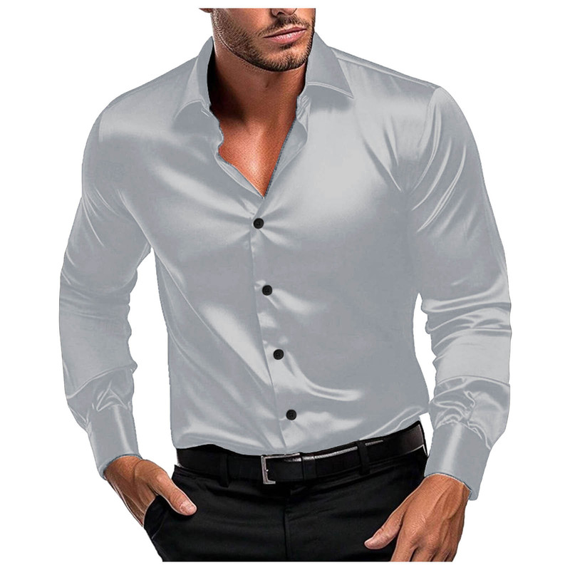 Erkek Parlak Saten Uzun Kollu  - Mens Formal Look incelemesi ve fiyatı