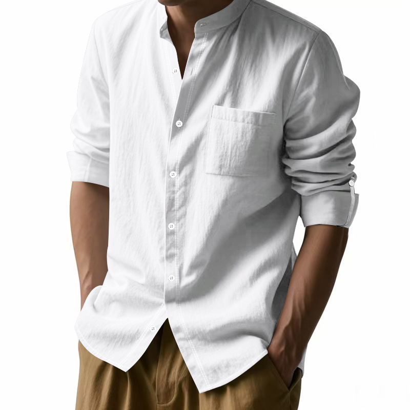 Erkek Keten Dik Yaka Gömlek Mo - Men Linen Formal Wear incelemesi ve fiyatı