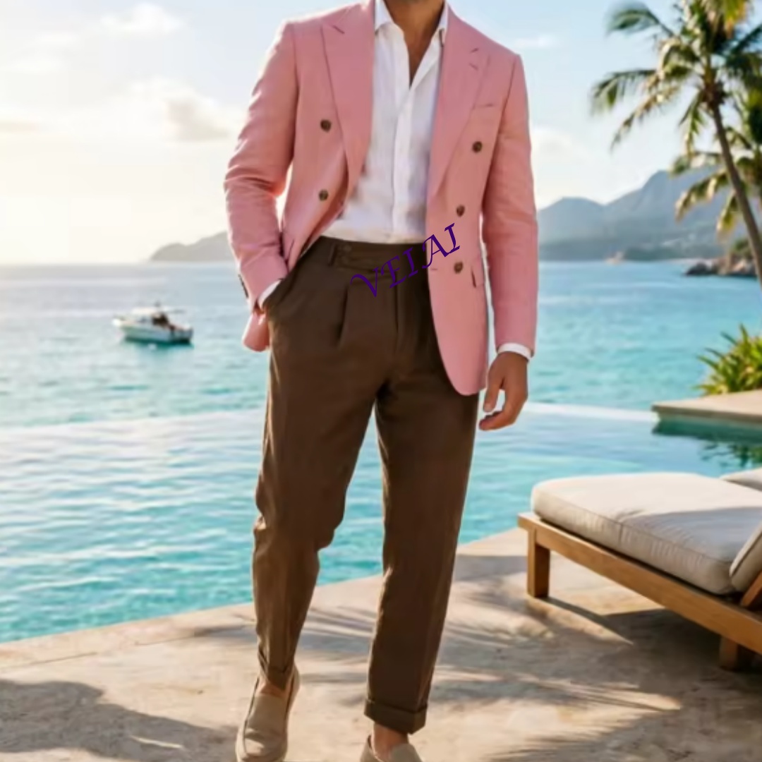 Özelleştirilmiş 2 Parçalı Bej  - Men Linen Formal Wear incelemesi ve fiyatı