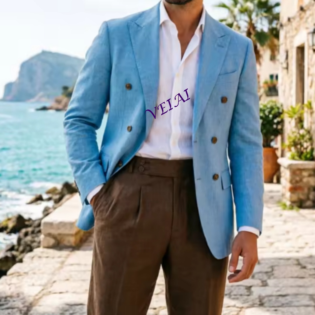 Özelleştirilmiş 2 Parçalı Bej  - Men Linen Formal Wear incelemesi ve fiyatı